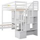 preview thumbnail 4 of 8, Twin over Twin Loft Bed with Built-in Desk and Staircase, Shelves