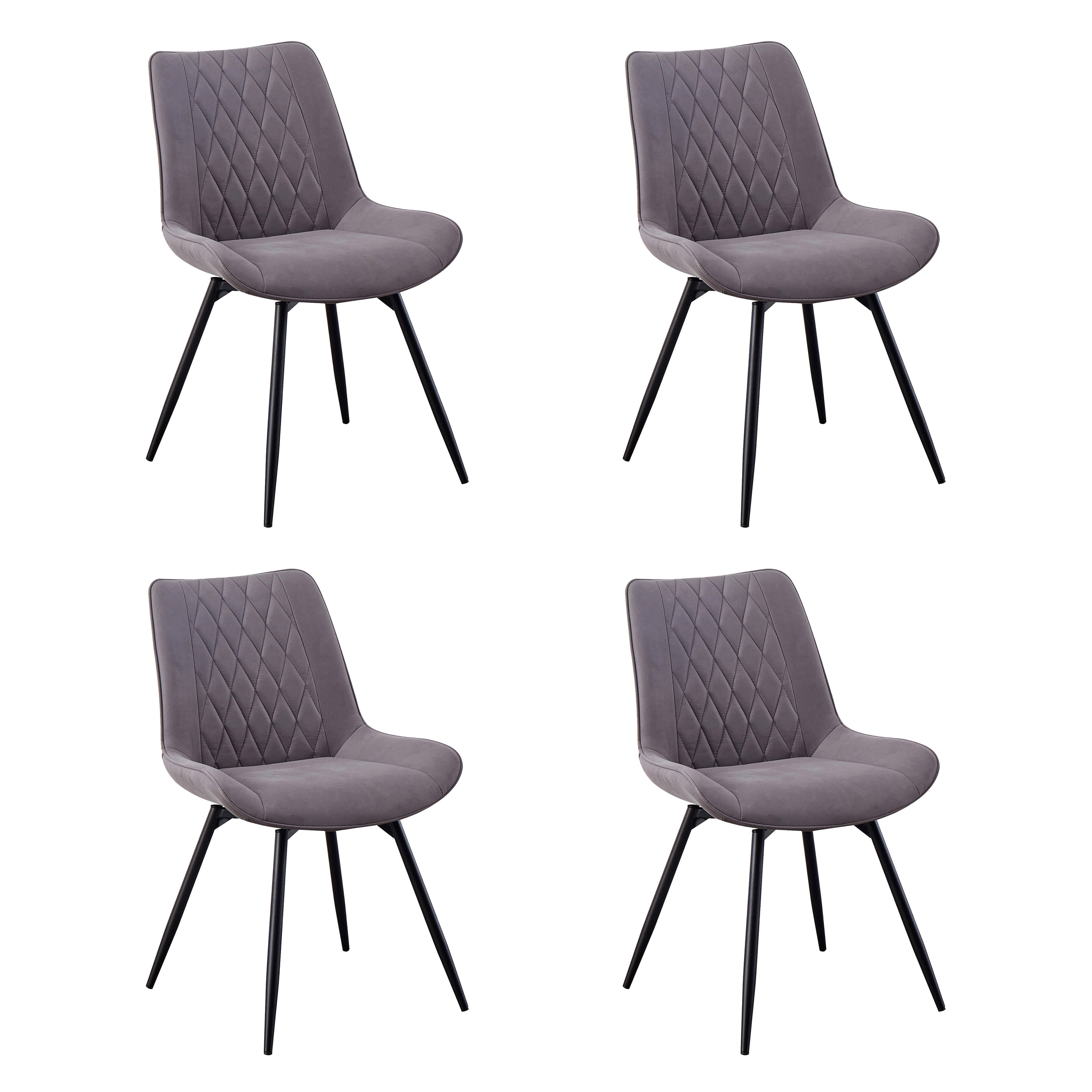 Gunmetal chairs on sale set of 4