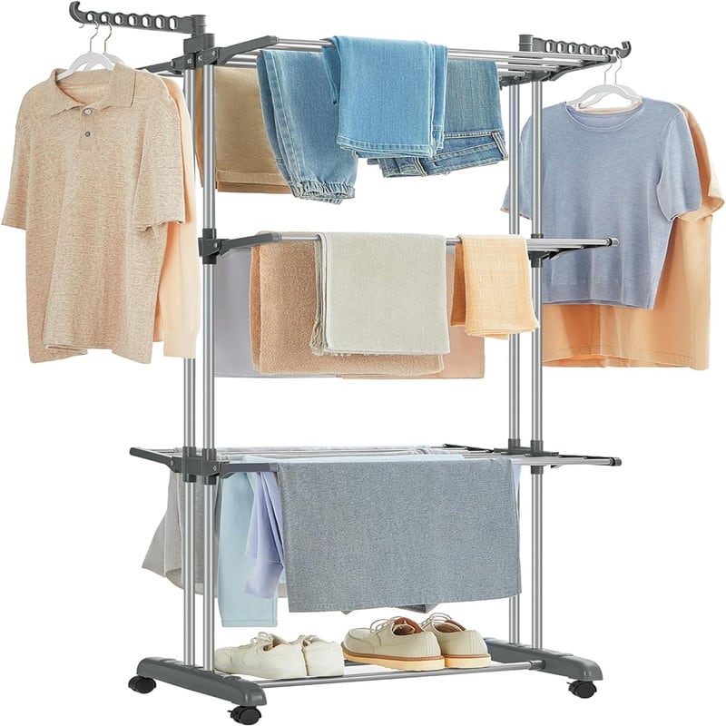 Clothes Drying Rack Stand 4Tier - 25.2"D x 49.6"W x 67.7"H