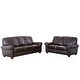 preview thumbnail 2 of 7, Abbyson London Top Grain Leather 2 Piece Loveseat and Sofa Living Room Set