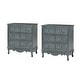 preview thumbnail 6 of 22, Pallantium Farmhouse 30"Tall Distressed 3-Drawer Nightstand With Solid Wood Legs and Adjustable Feet Set Of 2 by HULALA HOME