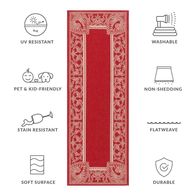 SAFAVIEH Courtyard Kitija Indoor/ Outdoor Waterproof Patio Backyard Rug
