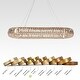 preview thumbnail 8 of 16, Modern Glam LED Crystal Chandelier Rose Gold Island Light for Dining Room - D37" x H64" Max