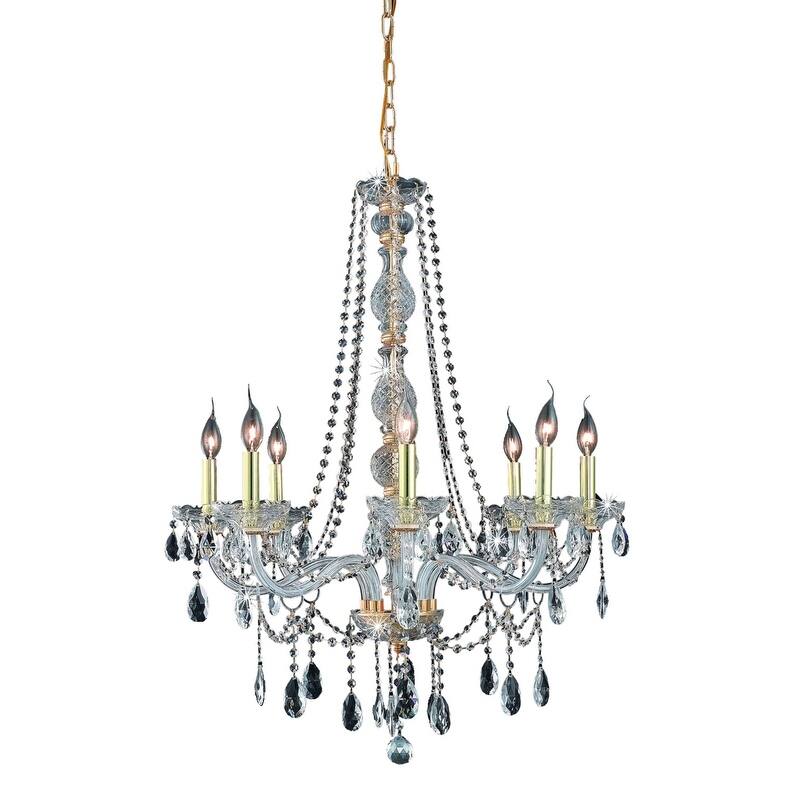 Fleur Illumination Collection Chandelier D:28in H:34in Lt:8 Gold Finish
