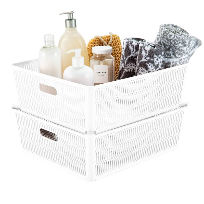 Simplify 4 Pack Slide 2 Stack It Storage Tote Baskets