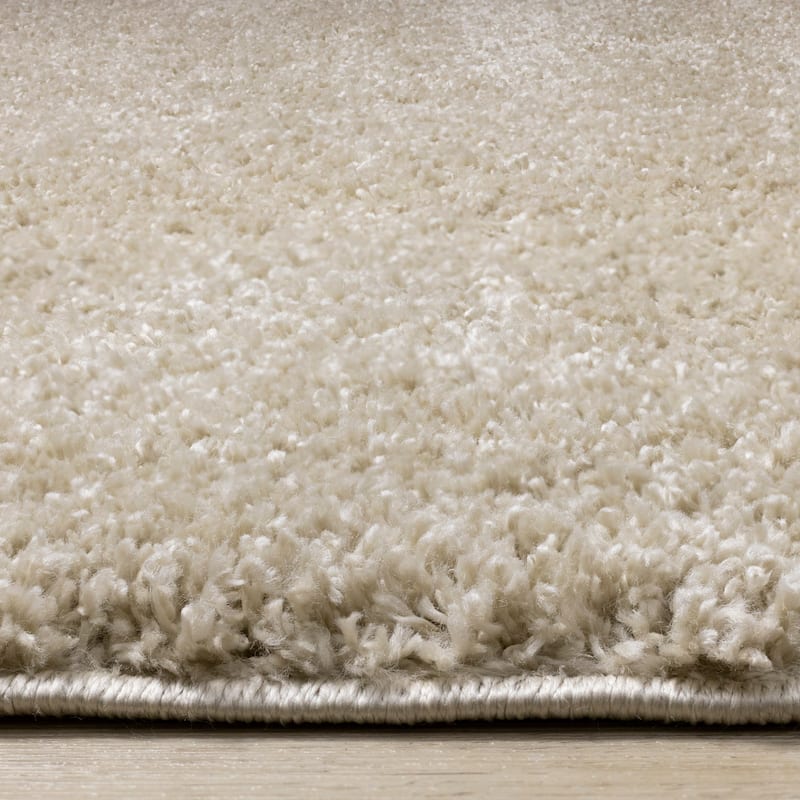 Taylor Collection - Plush Beige Shag Area Rug