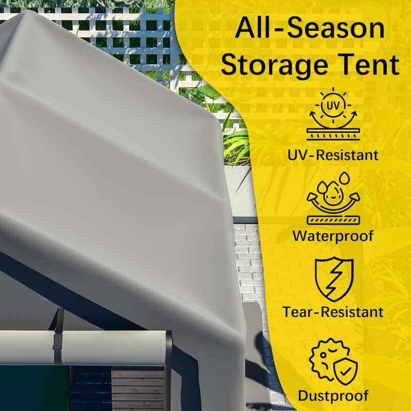 GDFStudio - Multi-Purpose Outdoor Shelter Waterproof & UV-Resistant with Roll-Up Doors