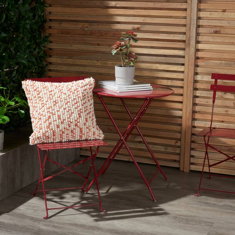 Cartier Outdoor Pillows Loop Dots Throw Pillow by Havenside Home - 18" x 18" - Coral