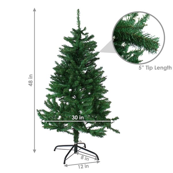 dimension image slide 1 of 4, Sunnydaze Unlit Artificial Tannenbaum Christmas Tree - Green