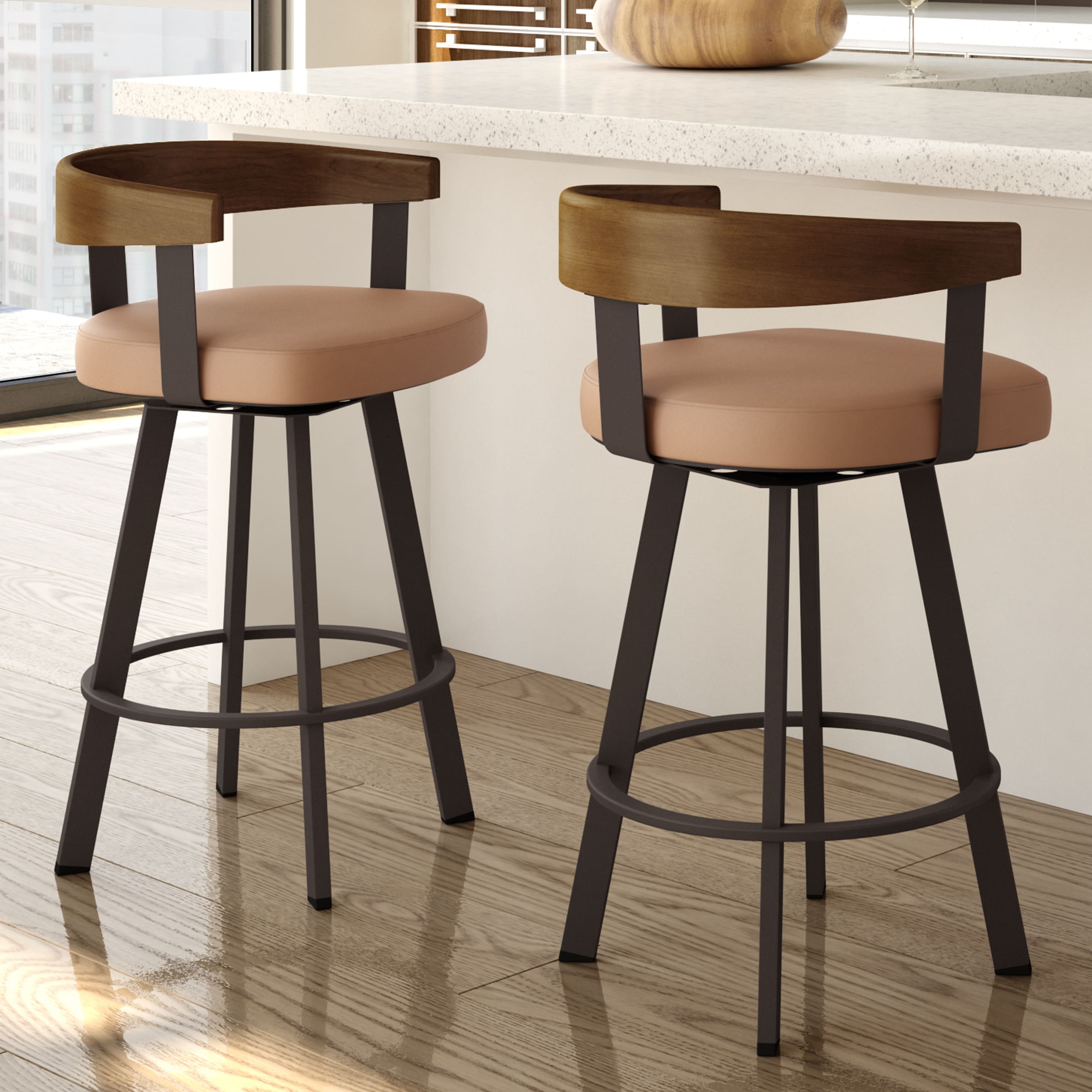 Boomgaard Extractie Treinstation Amisco Lars Swivel Counter and Bar Stool - Overstock - 24014760