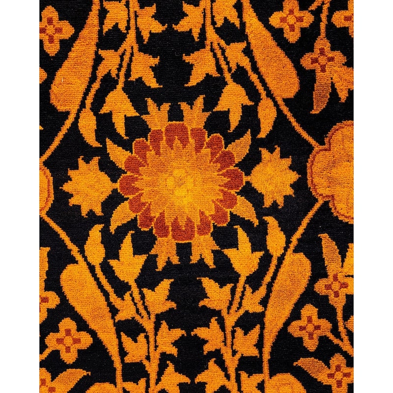 Overdyed, One-of-a-Kind Hand-Knotted Area Rug - Black - 9' 2" x 12' 3"