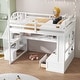 preview thumbnail 2 of 12, Multifunctional Design Loft Bed with Desk , Two Built-in Drawers, Storage Staircase and Shelves, Full Size, White