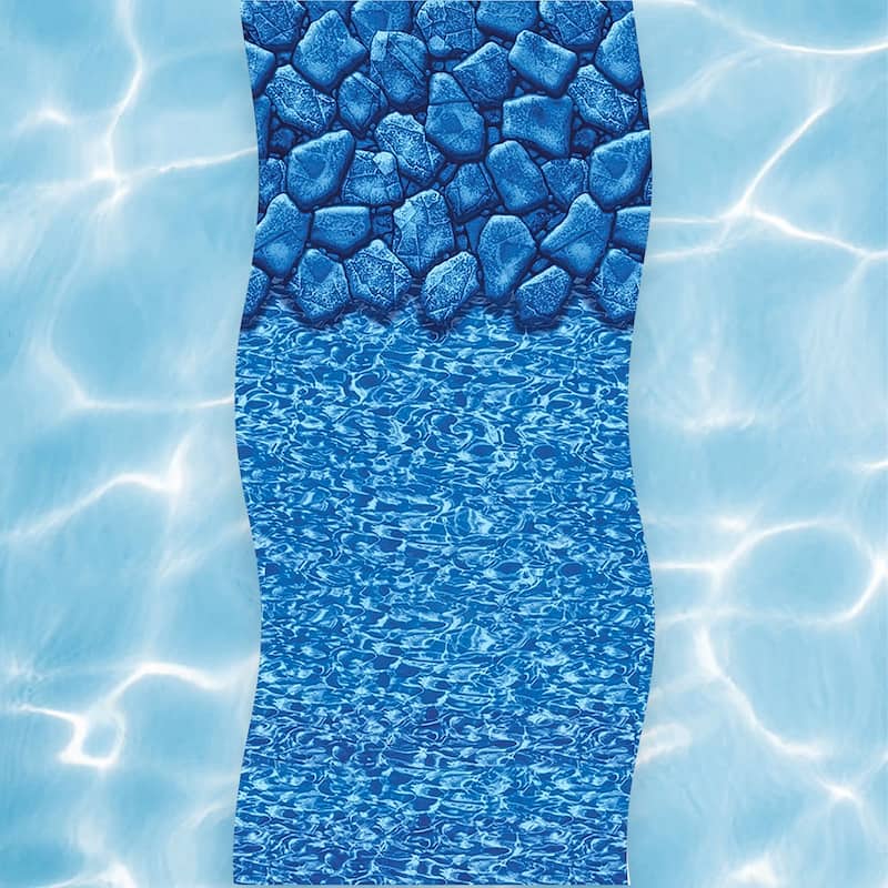 18' Blue Round Boulder Swirl Overlap Above Ground Swimming Pool Liner