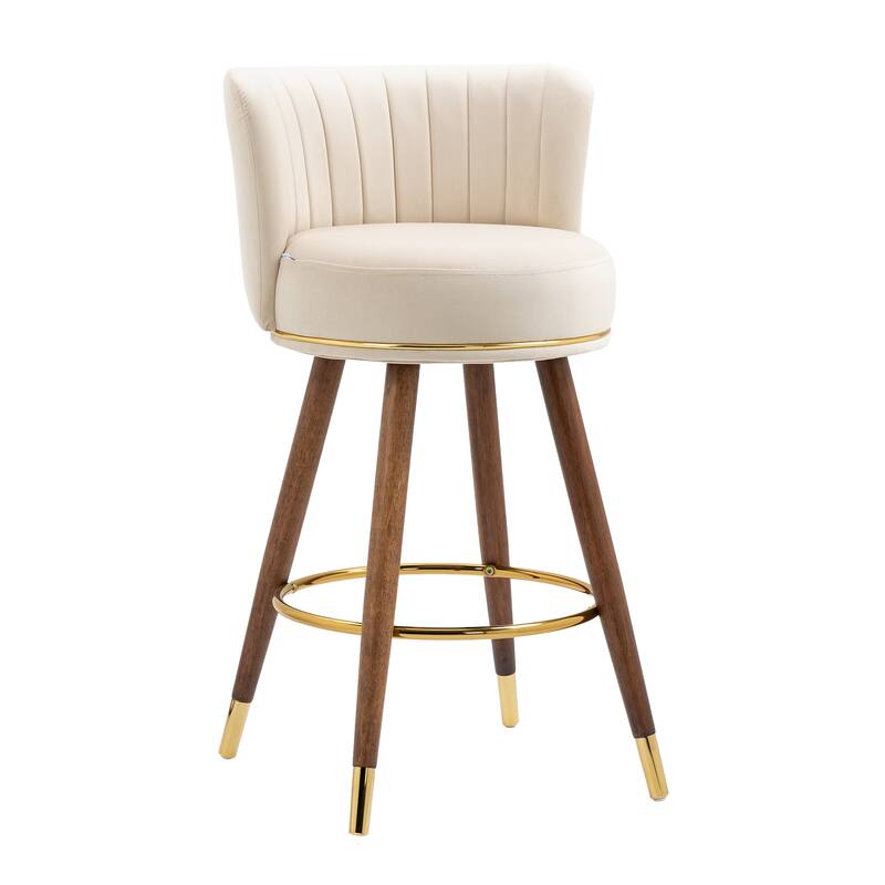 Counter Height Bar Stools Set of 2 for Kitchen Counter Solid Wood Legs