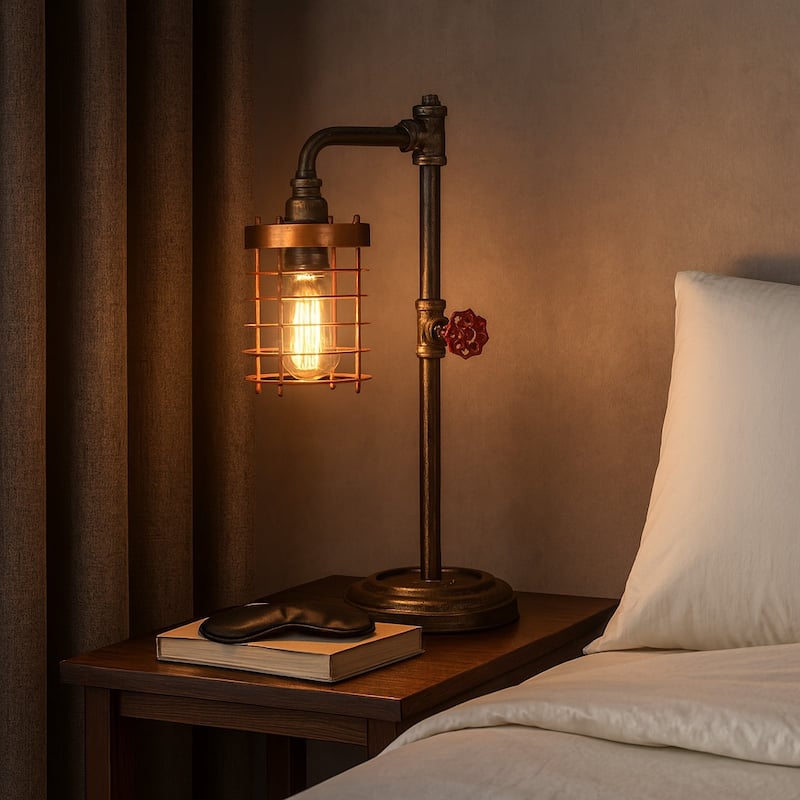 Industrial Metal Pipe Table Lamp - 18.0"
