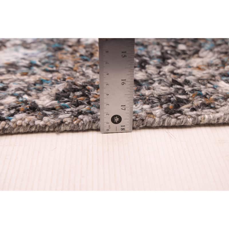 ECARPETGALLERY Hand-knotted Tangier Dark Grey Wool Rug - 5'0 x 8'0