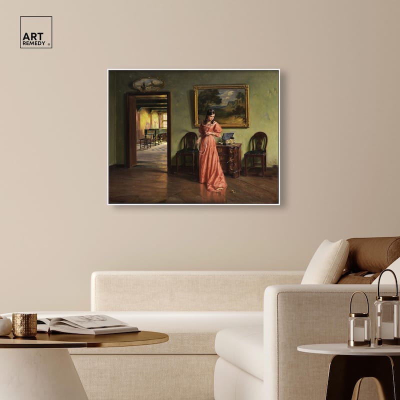 Woman and the Necklace Canvas by Art Remedy