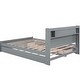 preview thumbnail 11 of 11, Gray Queen Size Storage Platform Bed with Twin Size Trundle Bunk Bed Frame