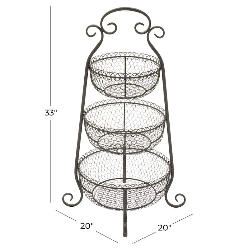 Black Metal Decorative Tiered Server