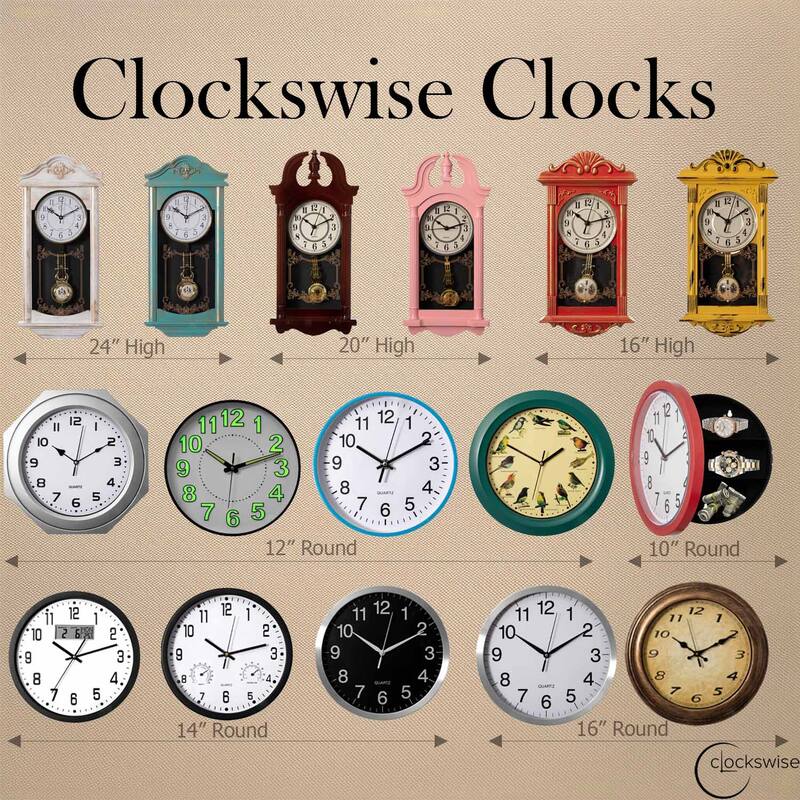 Clockswise 12" Round Decorative Singing Bird Wall Clock Battery-Operated with Wild Nature Sounds Hourly Chime
