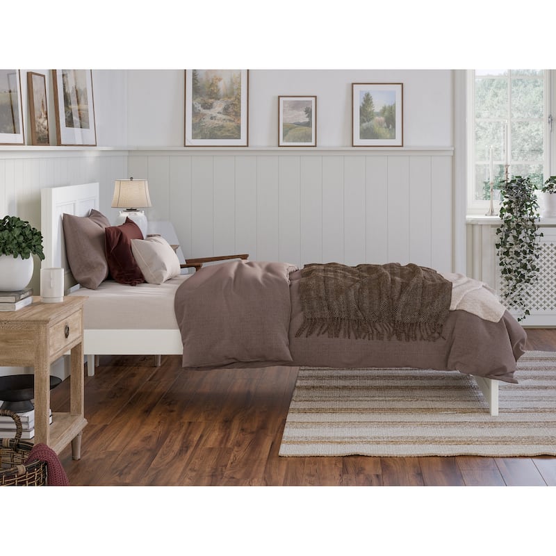 Twin XL Platform Bed with Footboard - HomeStock Renaissance Rhapsody - Modern Bedroom Furniture