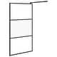 preview thumbnail 53 of 71, vidaXL Walk-in Shower Wall multi size Half Frosted ESG Glass Black