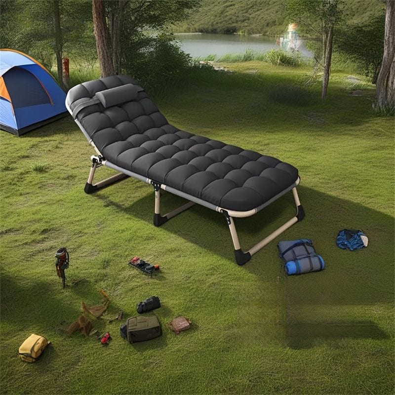 Upholstered Sofa Bed with Pillows, Convertible Single Guest Bed - Grey