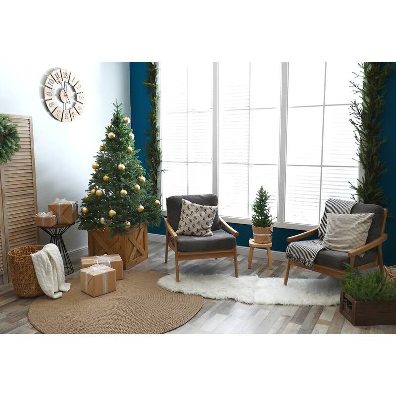 Patterned Trees Winter Soft Spun Polyester Decorative Throw Pillow