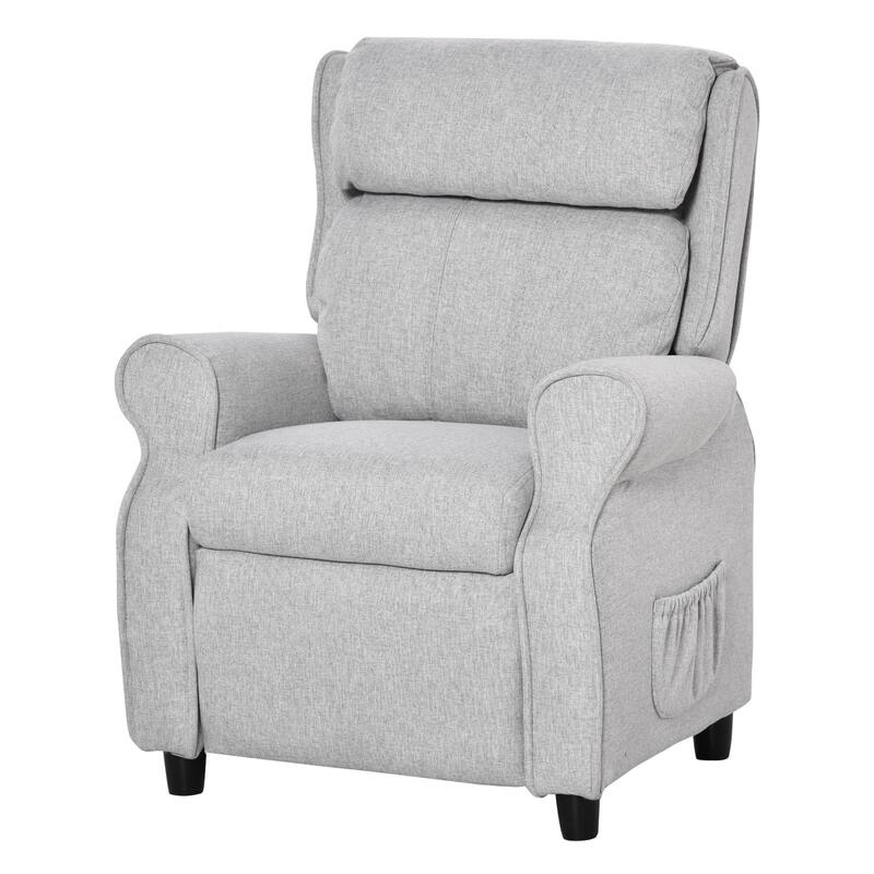 Qaba Kids Recliner Chair Children Sofa Angle Adjustable Single Lounger Kids Armchair Gaming Chair with Footrest for Ages 3-8