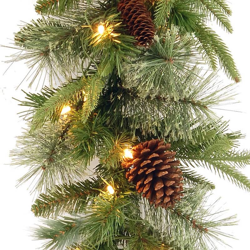 National Tree Company 9 ft. Feel-real Colonial Garland with 50 Clear Lights - 9 ft