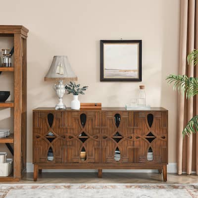 60.5" Mid-Century Modern Sideboard with Adjustable Shelves, Perfect for TV & Media Storage