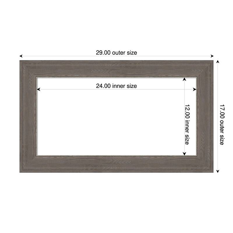 Amanti Art Alta Brown Grey Framed Dry Erase Magnetic Board - 29 x 17 in - Alta Brown Grey