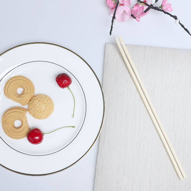 10 Pair 24cm Long Beige Bamboo Chinese Traditional Kitchen Chopsticks
