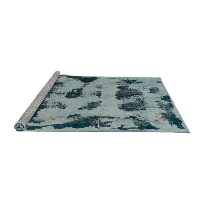 Ahgly Company Machine Washable Abstract Greenish Blue Green Area Rugs