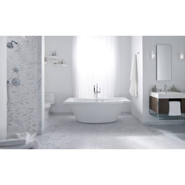 Shop Kohler K 14037 72 X 36 Freestanding Soaking Tub With Center Drain Overstock 16953774 White