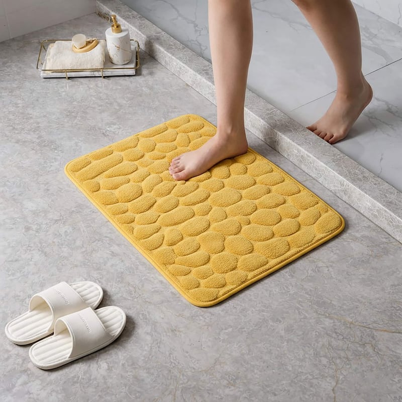 Memory Foam Bath Mat Pebble Design 32x20