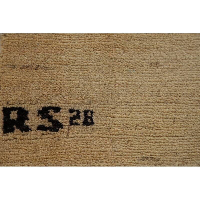 Gabbeh Modern Runner Rug Handmade Wool Carpet - 3'1"x 9'9"