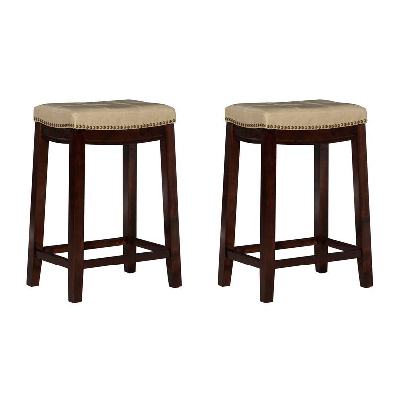 Linon Willamette Faux Leather Bar Stool (Set of 2) - Counter Height
