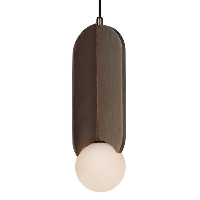 Studio M SM24603 Stitched 6" Wide LED Mini Pendant by Nina Magon - Brushed Bronze