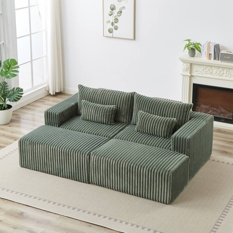 Oversized 87" Modular Sectional Lounge Chaise with 2 Ottoman