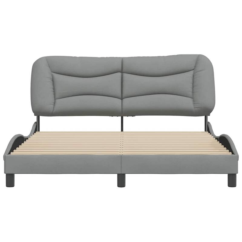 vidaXL Bed Frame without Mattress "Hvar" Light Gray Fabric