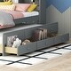 preview thumbnail 19 of 39, Twin Bed with USB, Type-C Ports, LED Lights & Trundle - Bookcase Headboard