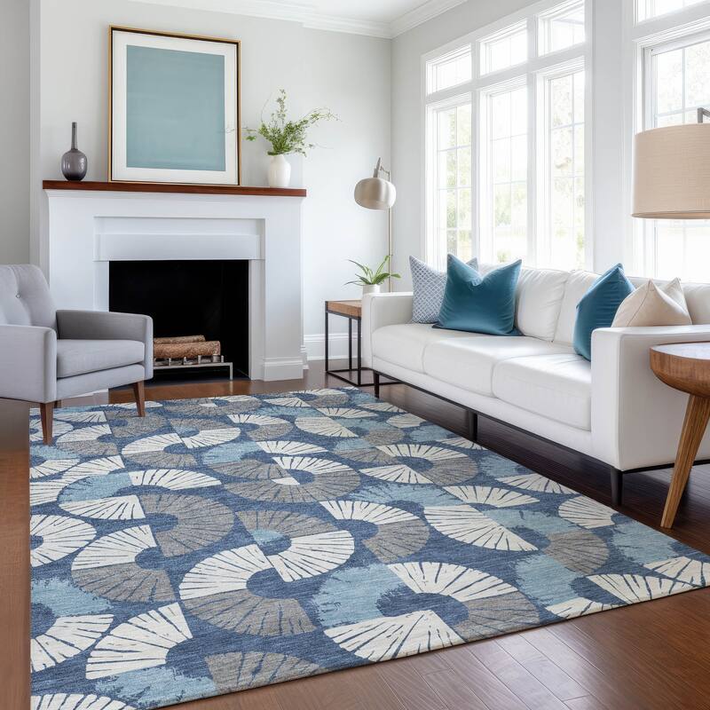 Machine Washable Indoor/ Outdoor Modern Jay Chantille Rug