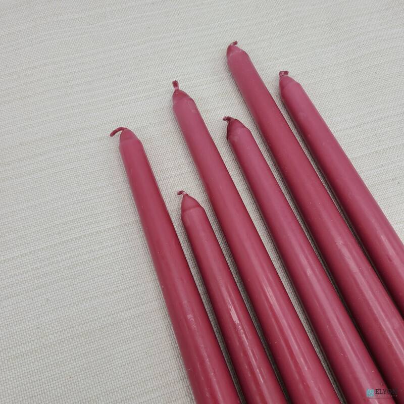 Elyon 10 inch Colored Taper Candle Unscented 8 Hour Burn Time