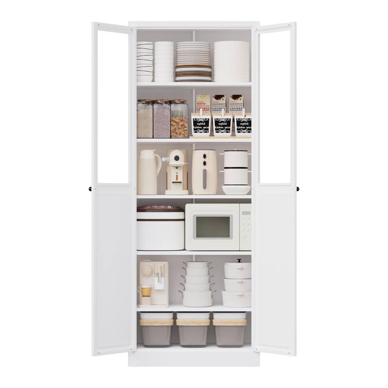 72" Metal Kitchen Pantry Cabinet with Doors & Shelves, Tall Heavy-Duty Adjustable Storage Organizer,Freestanding Cabinet