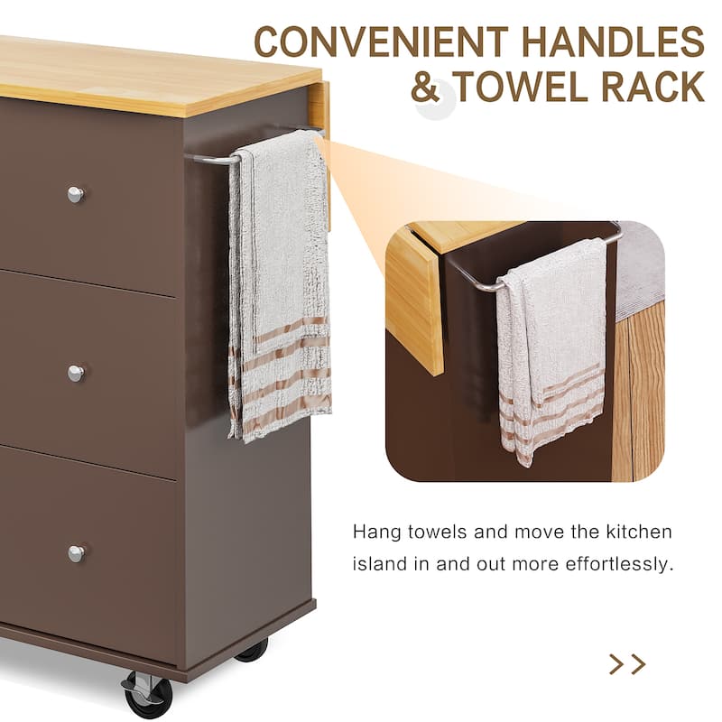 Futzca Storage Kitchen Island Cart