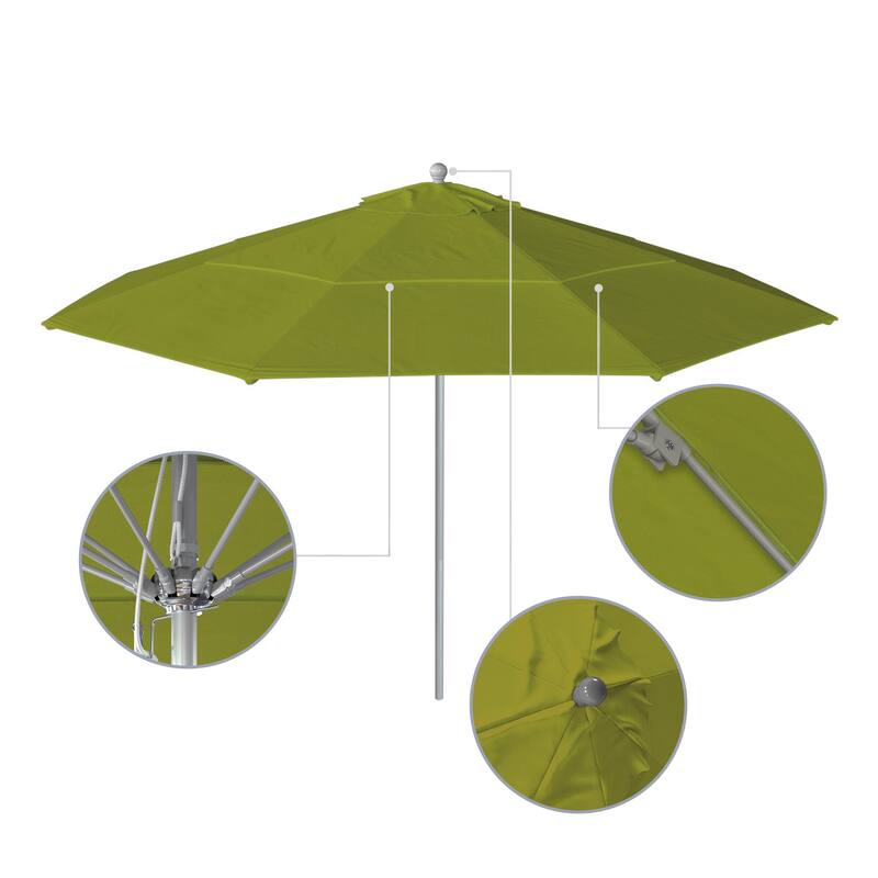 California Umbrella Anodized Silver Finish Aluminum 11-foot Round Outdoor Umbrella