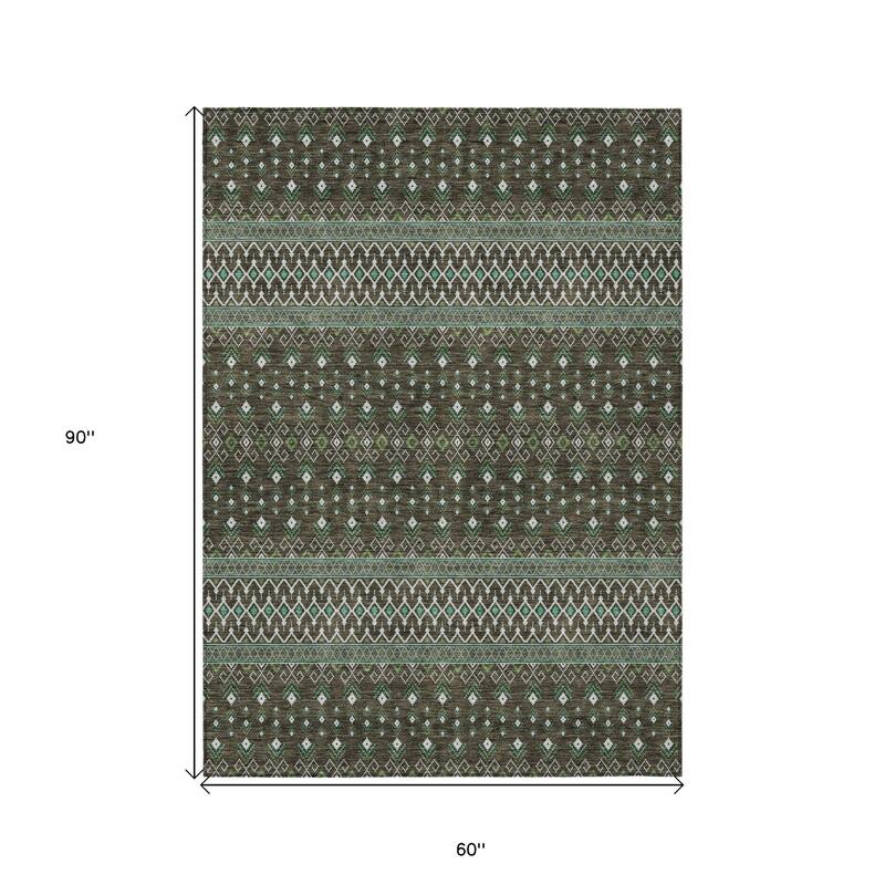 HomeRoots Tribal Transitional Rectangle Outdoor Rug