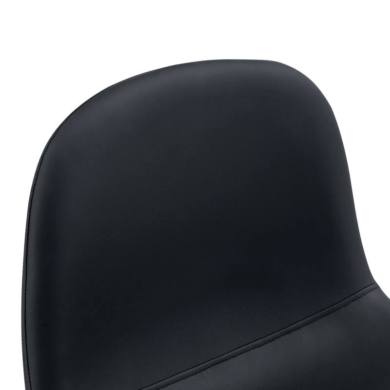 Modern PU Bar Chair Set Two Pieces with Rounded Backrest, Waterproof Cat Paw Leather, Metal Legs for Bars, Living Room