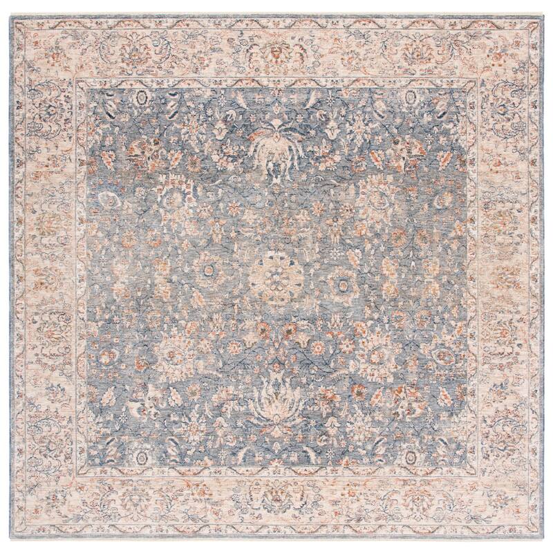 Lauren Ralph Lauren Celia Traditional Oriental Area Rug - 6'7" Square - Light Blue